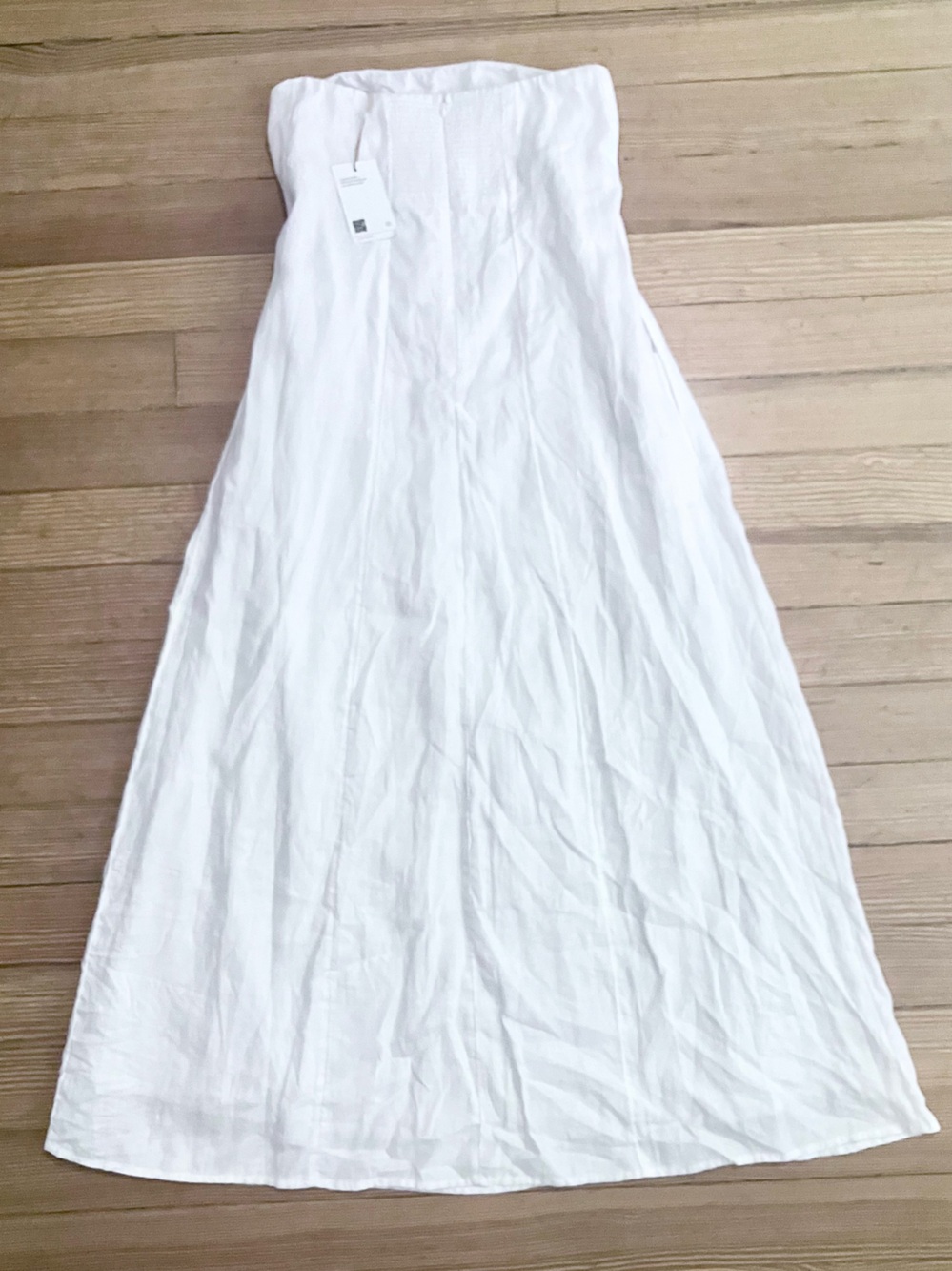 NWT Quince 100% European Linen Strapless Maxi Dress in White Sz S - Picture 6 of 15